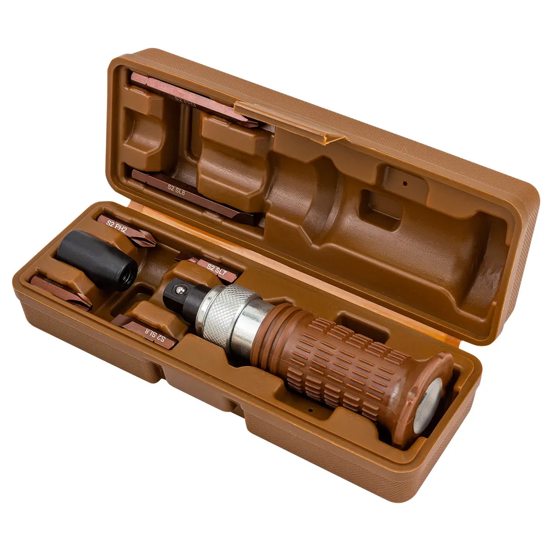 Отвертка ударная с набором бит и адаптером 8 пр FORSTIME FT-5064S