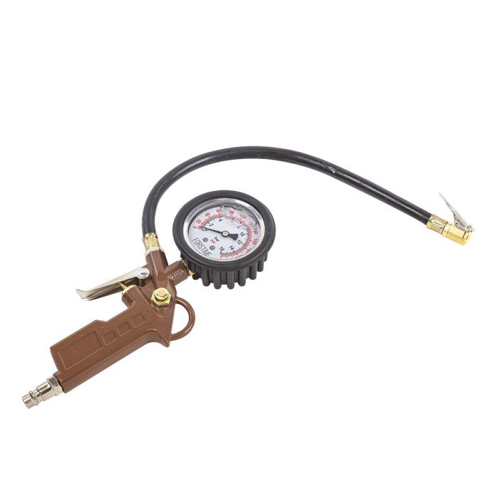 Пистолет для подкачки шин с аналоговым манометром и шлангом, 0-16bar, в манометре глицирин FORSTIME FT-2370G