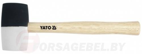 Молоток резиновый c деревянной ручкой 580 гр. d58 мм. Yato YT-4603