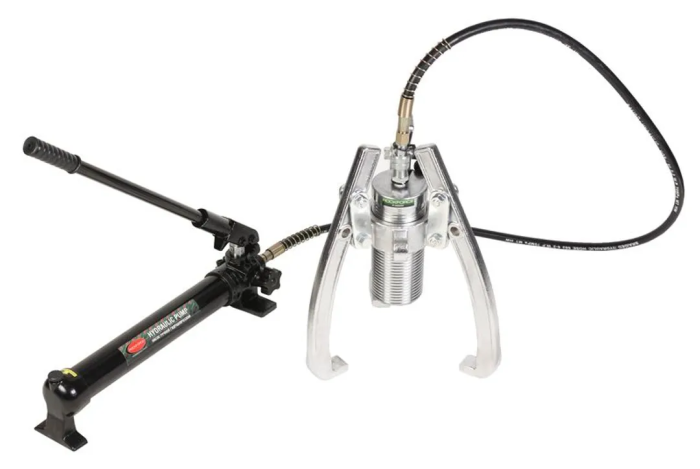 Съемник двух-трехлапый переставной гидравлический 5 т, Øзахвата 50-200 мм, глубина захвата-140 мм, ход штока 50 мм, с выносным насосом RockForce RF-6590805H