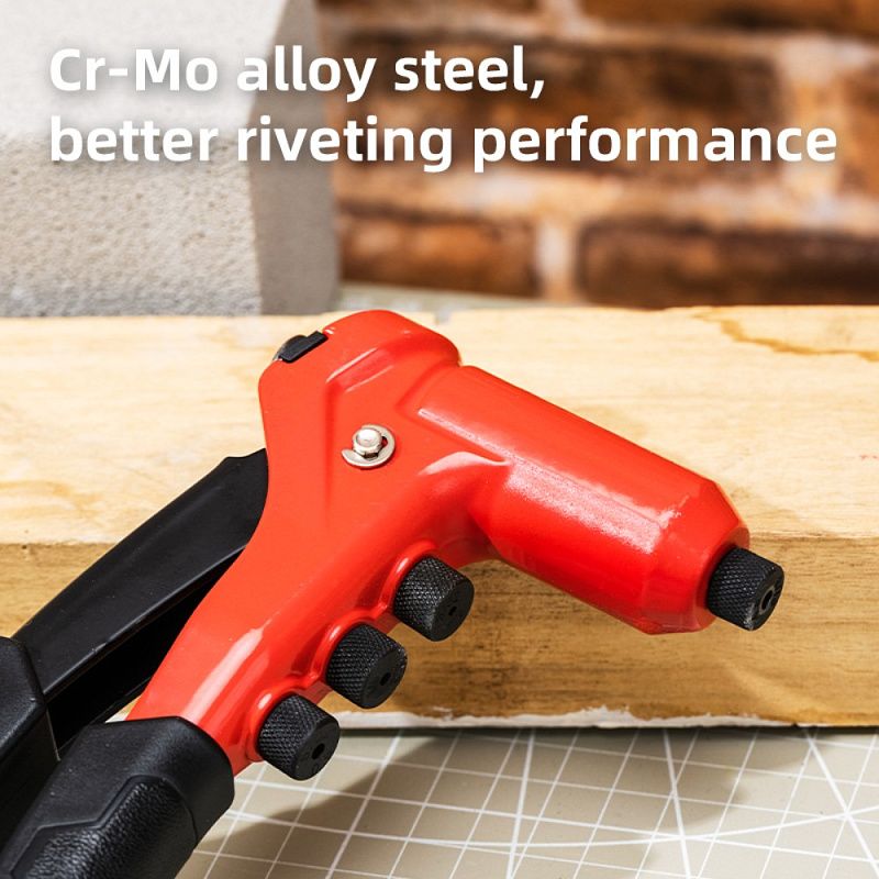 Заклепочник Deli RS EDL236004, 230 мм, 2.4-4.8 мм, красный, черный