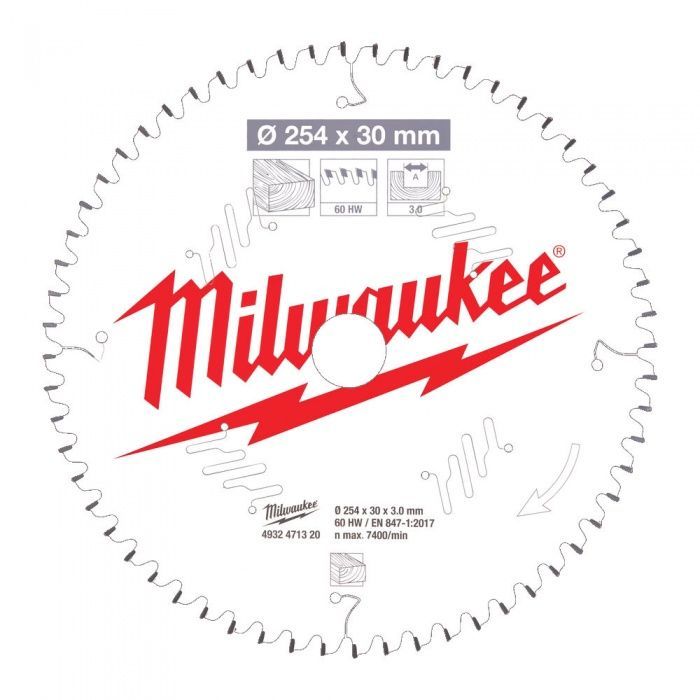 Диск пильный по дереву D 190х30х2,4 мм 24Z для циркулярной пилы Milwaukee 4932471301
