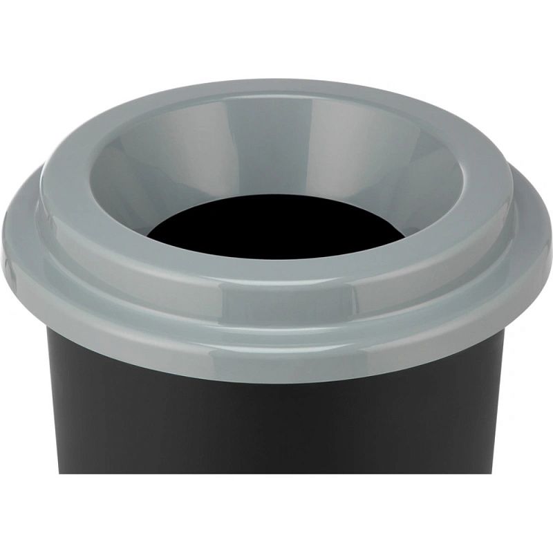 Урна для мусора "Idea Эко", 50 л, пластик, черный, серый