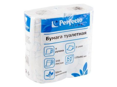 Бумага туалетная, 4 рулона, PERFECTO LINEA 66-001416
