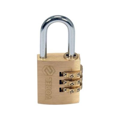 Замок навесной латунный кодовый 25 мм Vorel 77606