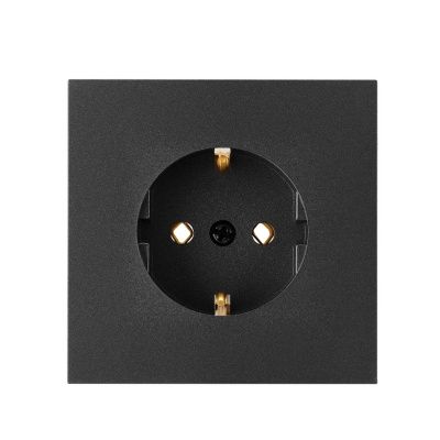 Розетка 1-ая (скрытая с/з) графит Carre Bylectrica РС16-1602 графит