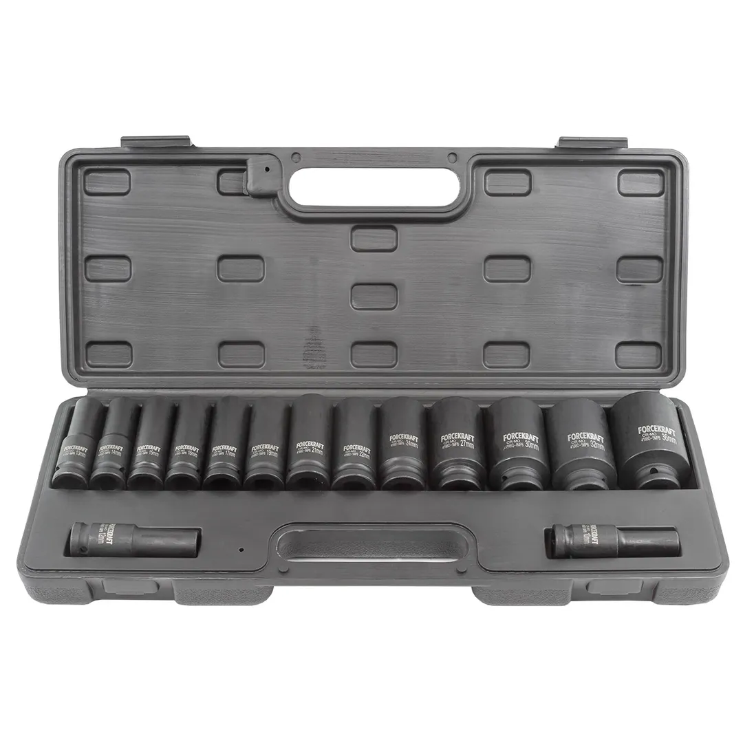 Набор головок ударных глубоких 15 пр., 1/2'' 6-гр., 10-32 мм, 36 мм - 12-гр ForceKraft FK-4166D-5MPB