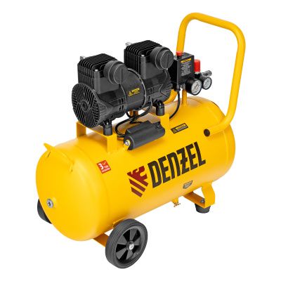 Компрессор безмасл. малошумный DLP-1500/50, 1,5 кВт,50 л, 2850 об/мин, 250 л/мин Denzel 58143