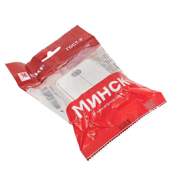 Минск Выключатель 2-клавишный ОП 10А с индикатором белый EKF Basic EGV10-123-10