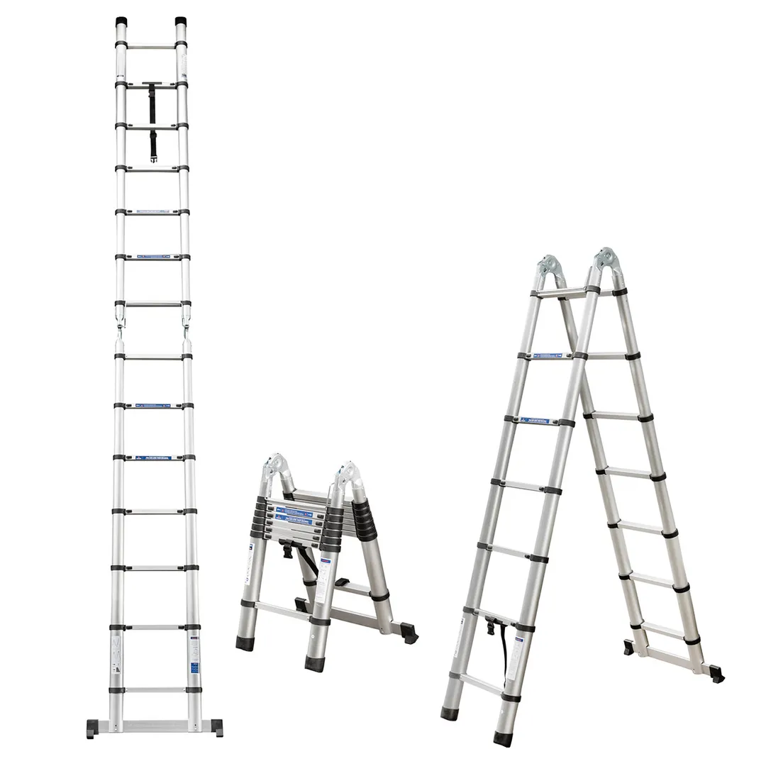 Лестница-стремянка телескопическая алюм. бытовая 2.2+2.2 м 7+7 ступ. Scheppach Sch-UP220-M