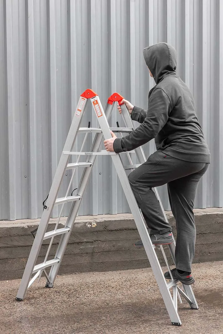 Стремянка складная алюминевая бытовая, 5 ступеней Forsage F-TL603-5