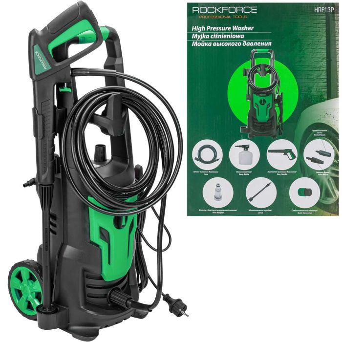Мойка высокого давления электрическая, 230-240В, 1800Вт, номин.расход 5.5л/мин. RockForce RF-HRF13P