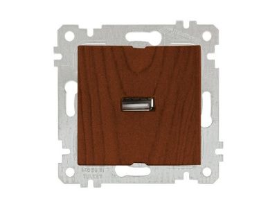 Розетка 1-ая USB (скрытая, без рамки) орех, RITA, (USB-зарядка, 5V-2.1A) Mutlusan 22004480157
