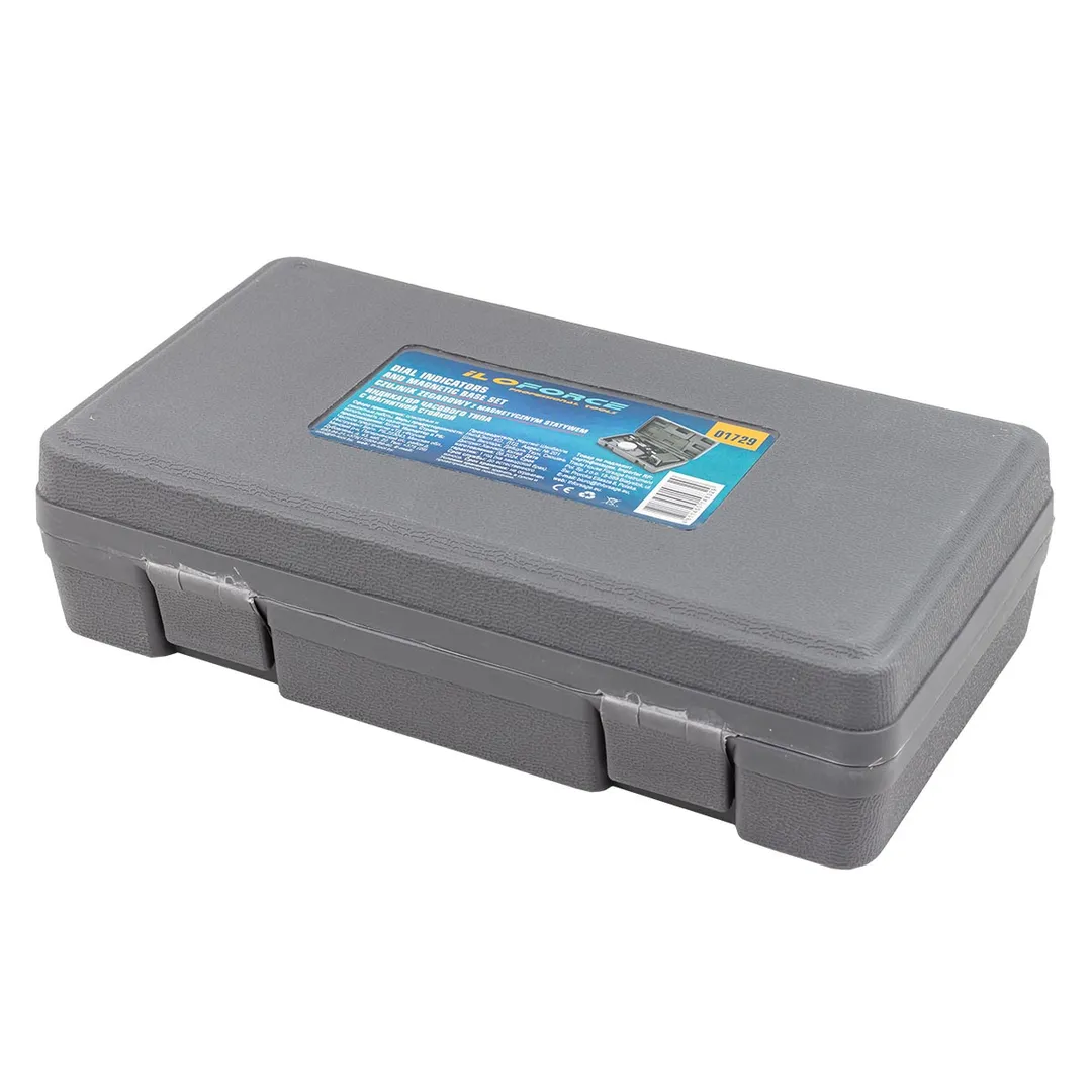 Индикатор часового типа с магнитной стойкой 0-10 мм, погрешность-0,01 мм, в пласт.кейсе ILOforce IF-01729