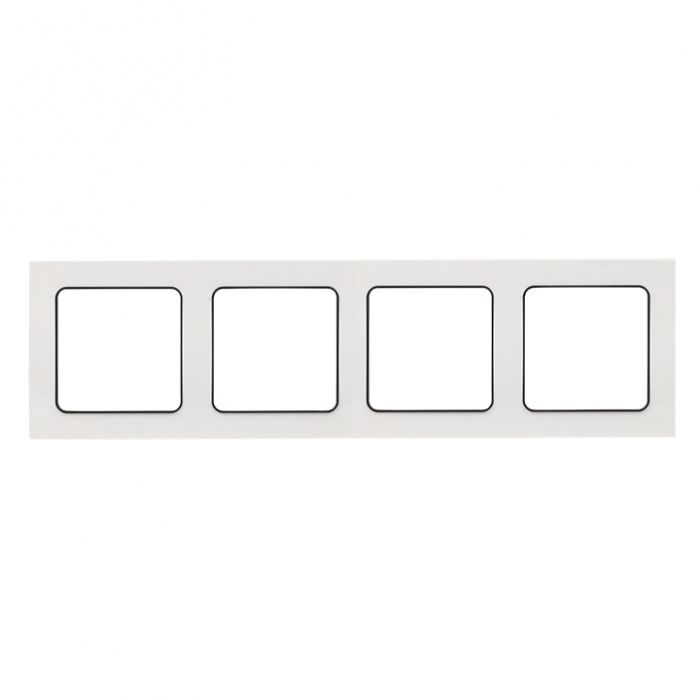 Стокгольм Рамка 4-местная белая с линией цвета черный EKF PROxima EZM-G-305-20
