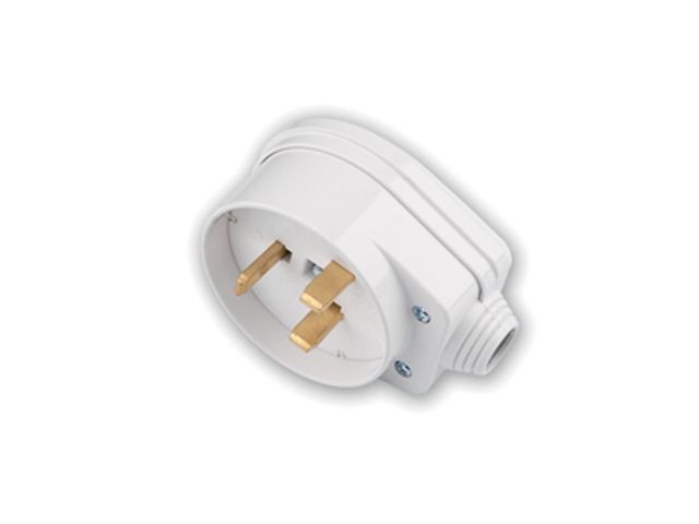 Вилка к электроплите (с/з, 32А, 250В) белая, (96х62х83мм) Bylectrica В32-071