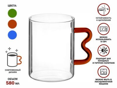Кружка стеклянная, 580 мл, серия Jelly, PERFECTO LINEA 30-400011