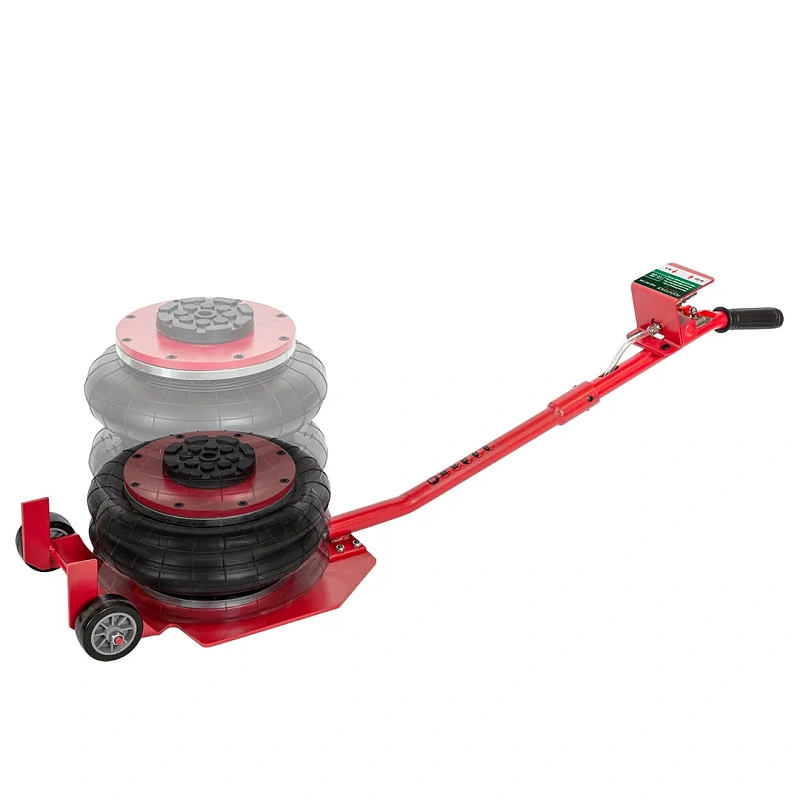 Домкрат подкатной пневматический 3 т, 6-12bar, 135-420 мм, 3 подушки, Ø270 мм RockForce RF-YHQD-3WT-270A