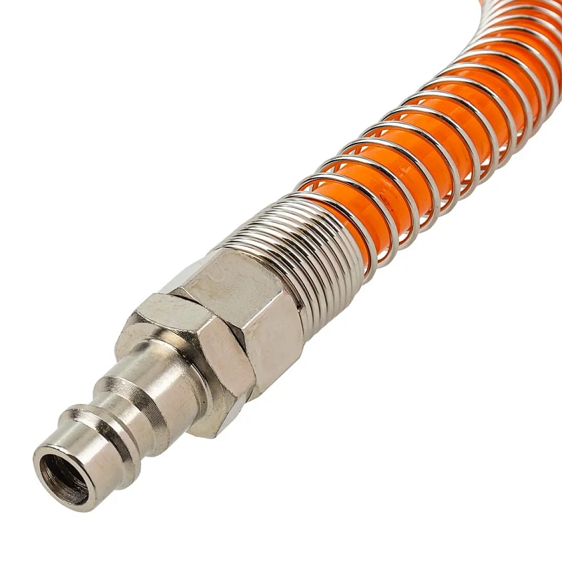 Шланг витой полиуретановый 12х8 мм, 10 м, с быстроразъемными соединениями 1/4' Partner PA-1208-10M