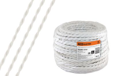 Ретро провод "Эко" 2х1,5 витой ГОСТ белый, 50м TDM SQ2801-0101