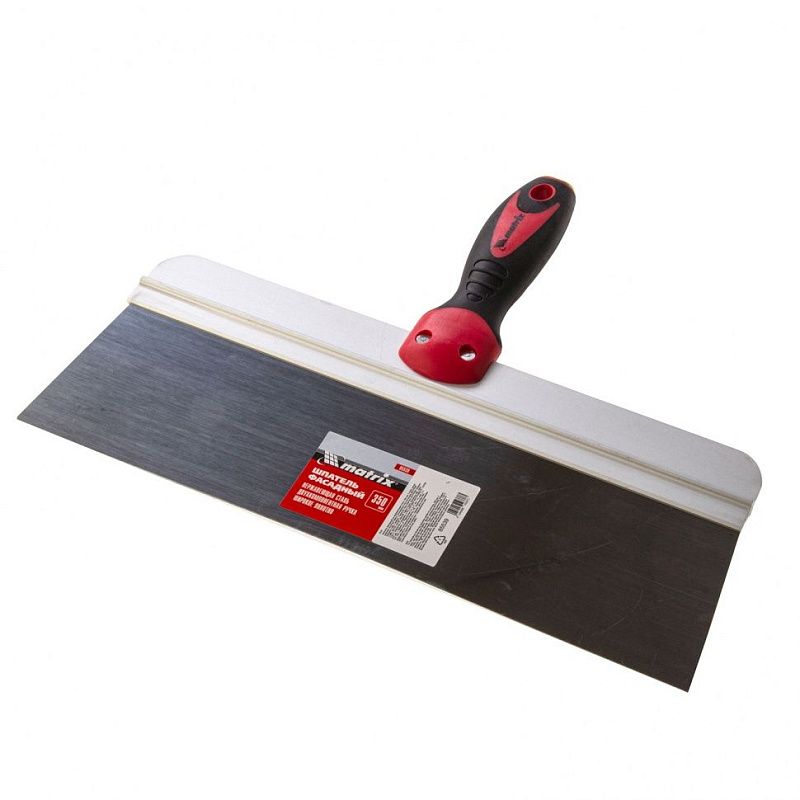 Шпатель фасадный из нержавеющей стали, 350 мм, двухкомпонентная ручка, широкое полотно Matrix 85539