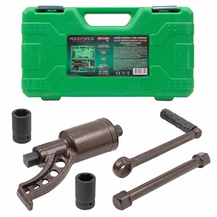 Гайковерт ручной с редуктором 1'', головки 32, 33 мм, L270 мм, передаточное число 1:68, 6200 Н/м RockForce RF-3411384 HS