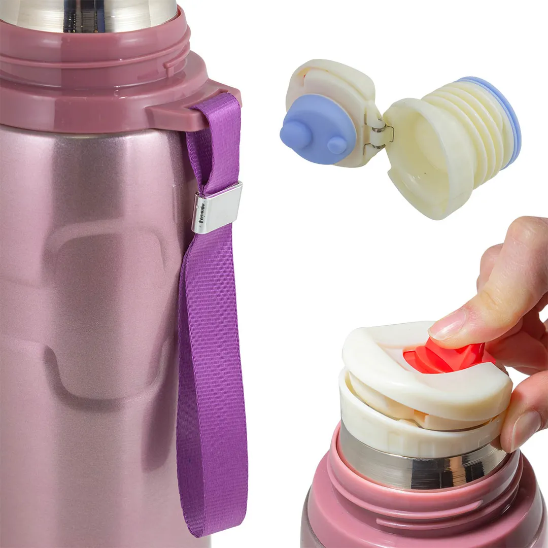 Термос для напитков 750 мл, нерж.сталь, розовый Forsage F-750P