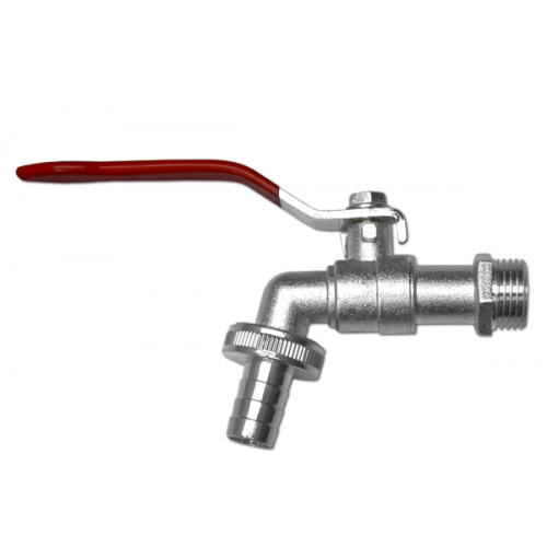 Кран шаровый с входной наружной резьбой 3/4'' и выходом 3/4'' со штуц. под шланг 1/2'', цинк Bradas GKK04343419Z