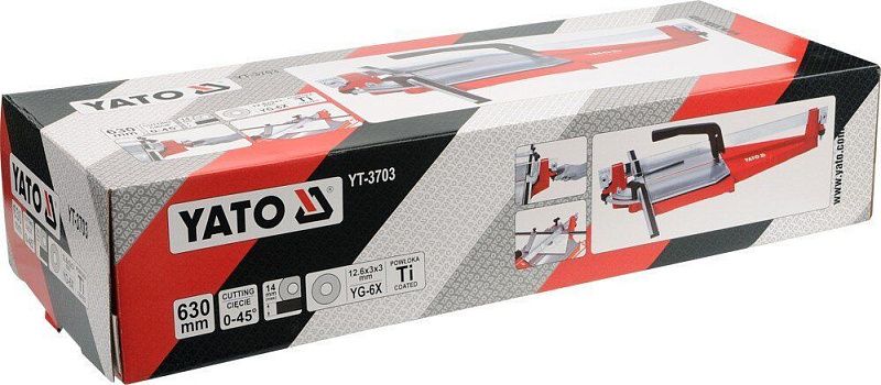 Плиткорез с угломером 630 мм 12,6x3x3 мм Yato YT-3703