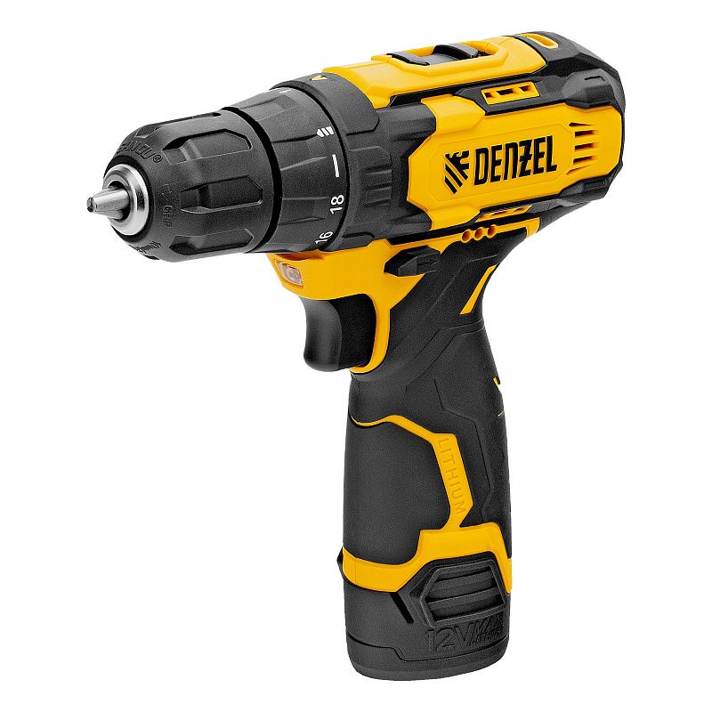 Дрель-шуруповерт аккумуляторная CDQ-12, Li-Ion, 12 В Denzel 26106