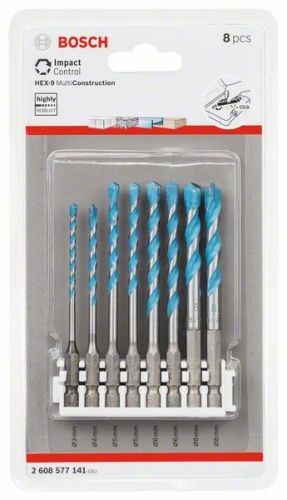 Набор универсальных сверл 3-8 мм (8 шт) Hex-9 MultiConstruction BOSCH (2608577141)