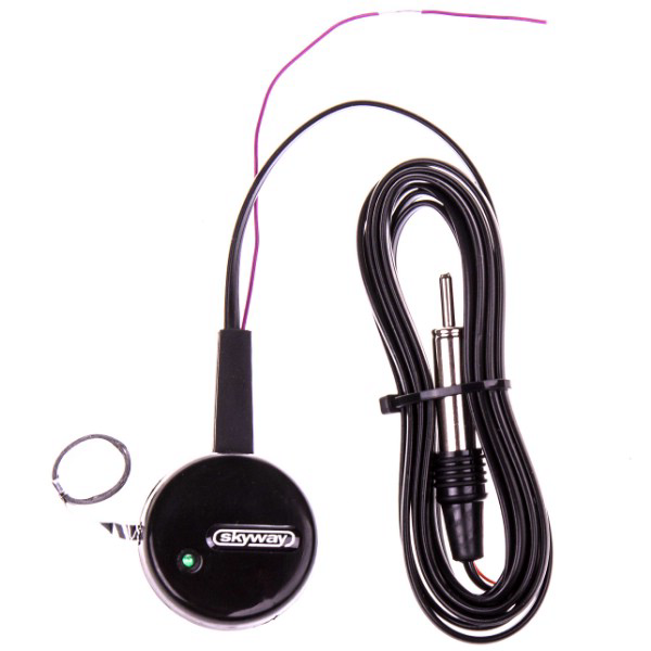 Антенна акт вн/салон. ALPHA круглая тонкое полотно один ус кабель 2,2м Черный SKYWAY S00203003
