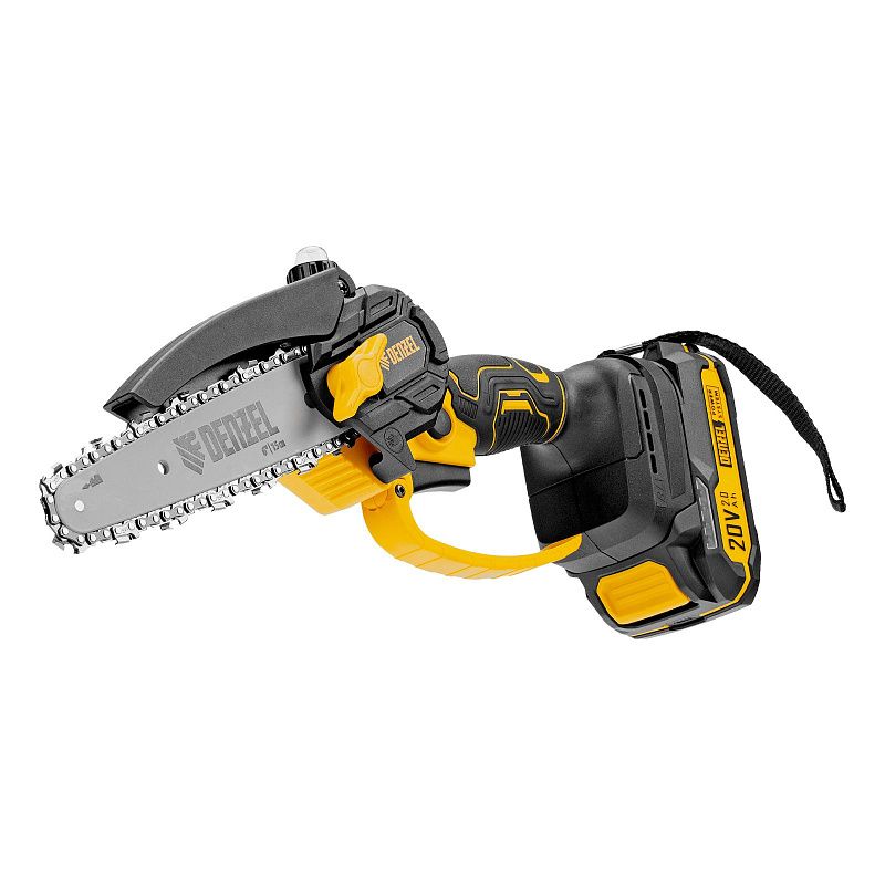 Цепная мини-пила аккумуляторная бесщет., CCS-150, шина 150 мм, Li-Ion, 20 В Denzel 58650