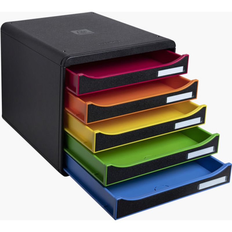 Блок из 5 лотков закрытый Exacompta "BlackOffice Big Box Plus", 347x278x271 мм, 5 лотков