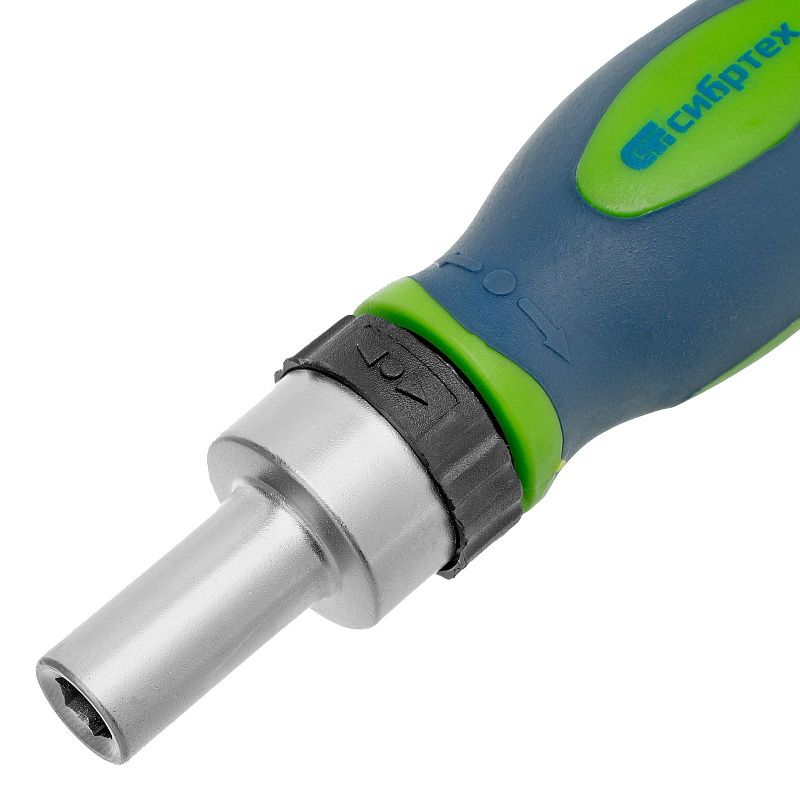 Отвертка реверсивная с набором бит PH, PZ, SL, HEX, Torx CrV 41 пр Сибртех 133587