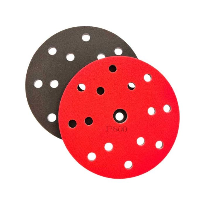 Круг шлифовальный D150 мм P1000 Velcro красного цвета, тип зерна – оксид алюминия, 15 отв. HOREX FD150P1000