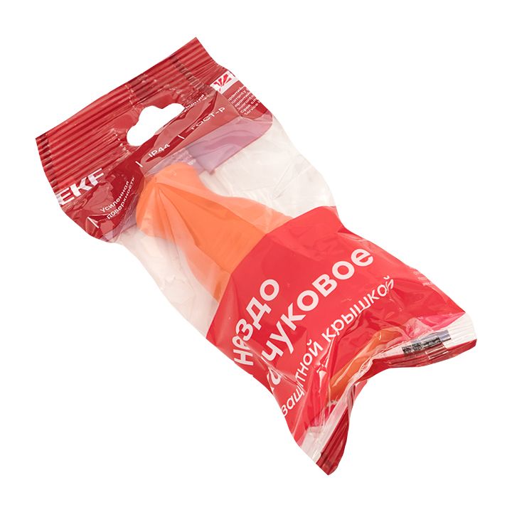 Роз, перенос, с защитной крышкой оранжевая каучуковая 230В 2P+PE 16A IP44 EKF PRO RPS-012-16-230-44-ro