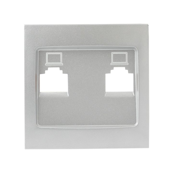 Валенсия лицевая панель розетки RJ-45 1-местная сталь EKF PROxima ESK01-L-035-30