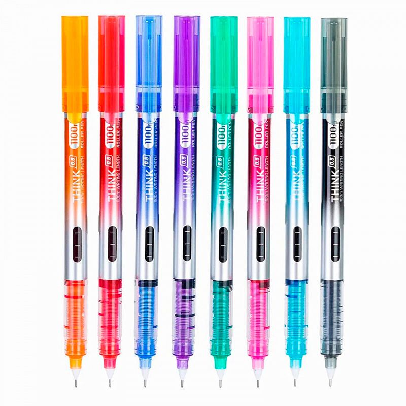 Набор ручек-роллеров "Think", 8 шт, разноцветный