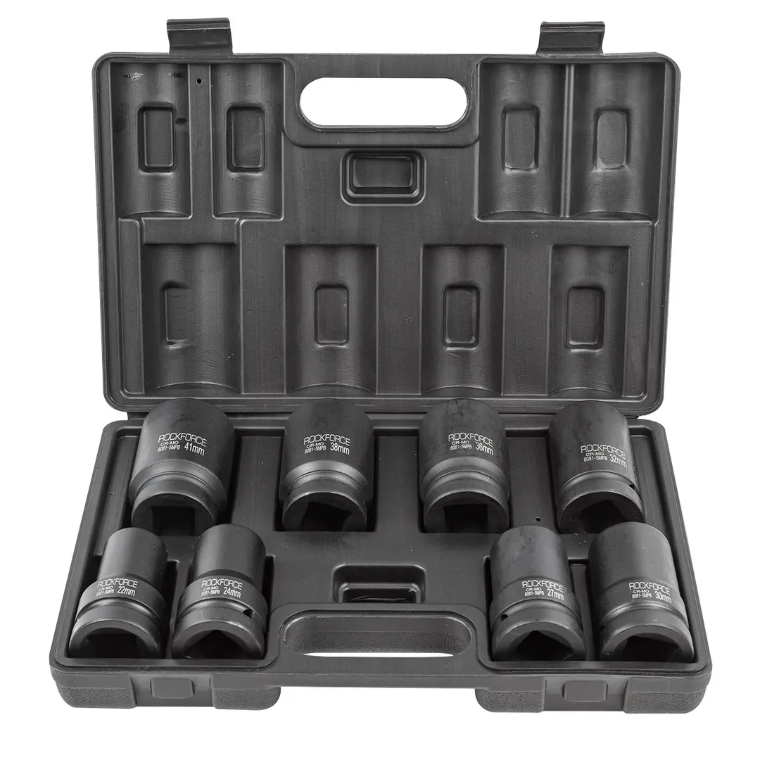 Набор головок ударных глубоких 8 пр. 1" 6-гр. 22-41 мм RockForce RF-8081-5MPB