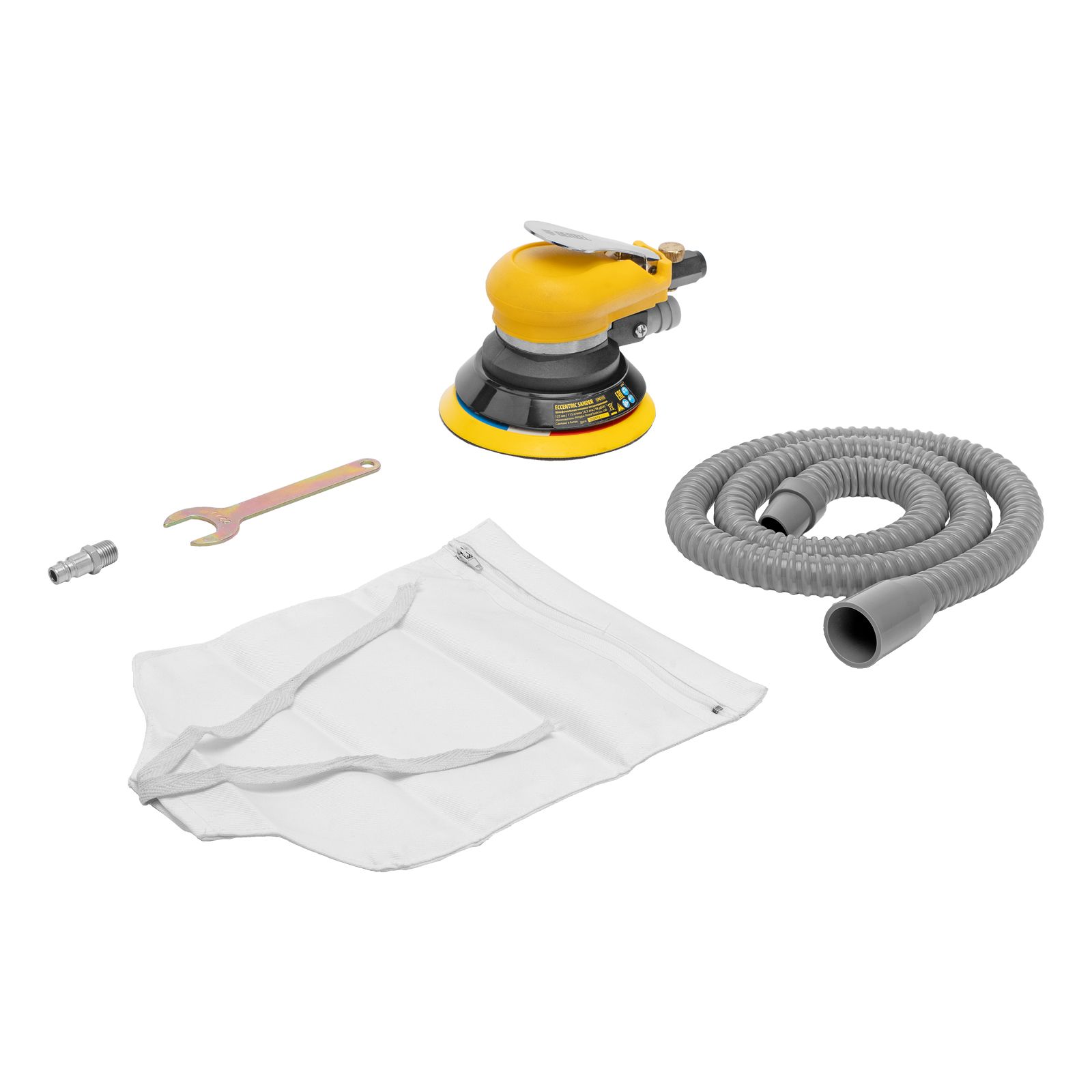 Эксцентриковая шлифовальная машина EPG125, 125 мм, 9000 об/мин, 5 мм, 113 л/мин Denzel 57492