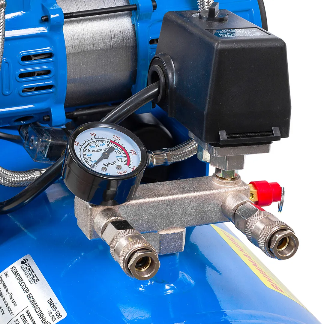 Компрессор 2-х поршневой 100 л. с ременным приводом Forsage F-TB265-100