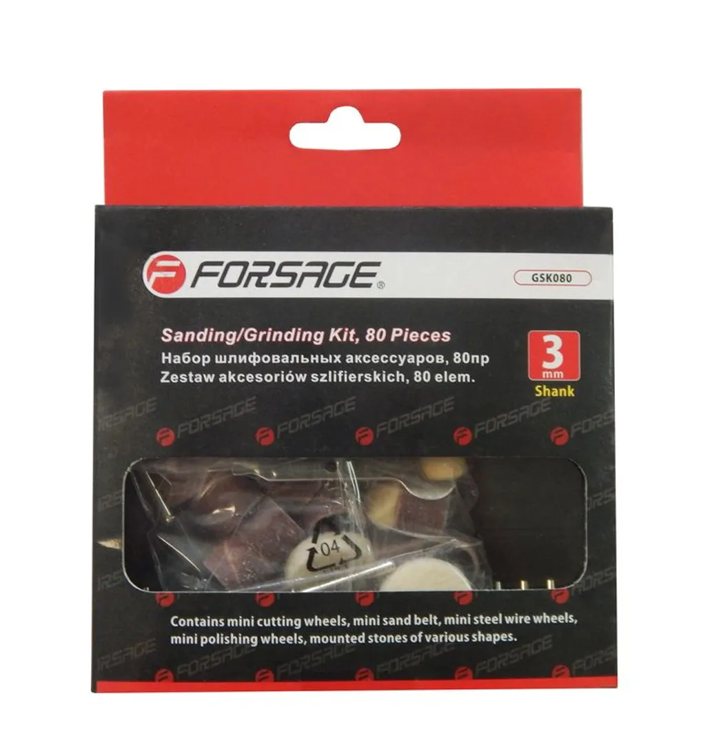 Набор аксессуаров для мини-дрелей 80 пр. Forsage F-GSK080