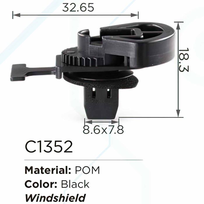 Клипса для крепления внутренней обшивки а/м GM пластиковая, 100 шт Forsage C1352(GM)