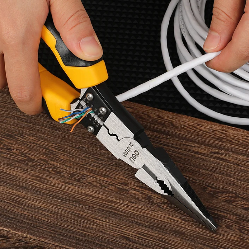 Длинногубцы Deli YS EDL101008, многофункциональные, 220 мм, комбинированные