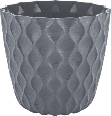 Горшок для цветов InGreen Wave с дренажной сеткой и съемным поддоном 2,5л, D175мм вулкан Пластик Репаблик IG650210026