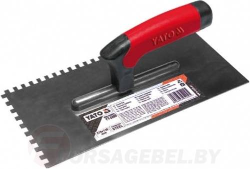 Гладилка 270х130 мм. зуб 8х8 мм. нерж. Yato YT-5203
