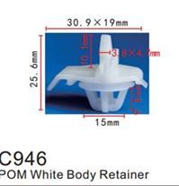 Клипса для крепления внутренней обшивки европейских а/м пластиковая, 100 шт Forsage C0946(European car)