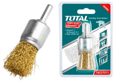 Щетка проволочная кистевая 25 мм TOTAL TAC37011