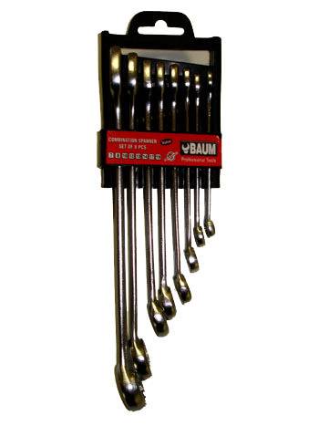 Набор комбинированных ключей отогнутых на 15 гр. 7-19 мм 8 пр. BAUM 33-08MP